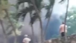 Imágenes del incendio en área exterior del Hotel Nacional