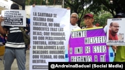 Manifestación a favor de la liberación de los presos políticos en Venezuela.