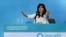 La exvicepresidenta argentina Cristina Fernández habla durante la ceremonia de inauguración del Micro Estadio Néstor Kirchner, en Quilmes, Buenos Aires, Argentina, el sábado 27 de abril de 2024. (Foto AP/Gustavo Garello)