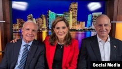 Los tres congresistas cubanoamericanos por Florida Carlos Giménez, María Elvira Salazar y Mario Díaz-Balart. (Foto: X/Carlos Gimenez)