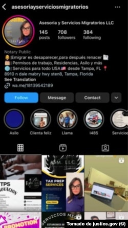 Imágenes publicadas por el Departamento de Justicia de EEUU.