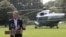 El presidente Barack Obama hace declaraciones a la prensa desde los jardines de la Casa Blanca.
